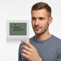 Thermostat intelligent WiFi 433 MHz RF sans fil, thermostat à deux piles AA, mode sortie en un clic