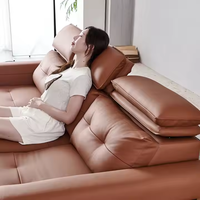 Sofá Cama Eléctrico Inteligente, Reclinable, Plegable, Extensible, Portátil, Moderno, con Control Remoto, Cómodo, de Cuero