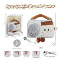 Machine de karaoké en peluche avec haut-parleur, microphone intégré, rechargeable USB Type-C, cadeau pour enfants