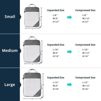 Ensemble Personnalisé de 6 Pièces Organisateur de Compression Portable Étanche Cubes d'Emballage Valise de Voyage Bagage Sac Fermeture à Glissière Sac à Chaussures