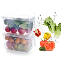 Boîte de rangement pour réfrigérateur en plastique transparent de haute qualité, empilable, avec poignée