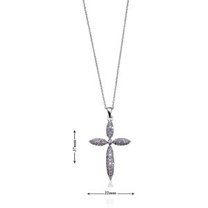Collier pendentif croix en diamant naturel 0,75 carat, taille ronde, plaqué rhodium, argent sterling 925, bijoux religieux unisexe - Product Image 4