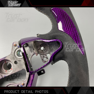 Volante de Fibra de Carbono Personalizado en Color Morado para Hyundai Elantra <span class=keywords><strong>N</strong></span>, I30 <span class=keywords><strong>N</strong></span>, <span class=keywords><strong>I20</strong></span> <span class=keywords><strong>N</strong></span>, Serie <span class=keywords><strong>N</strong></span>, Accesorios Interiores para Auto, Diseño Deportivo - Product Image 4