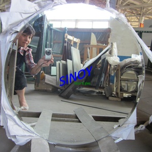 Miroir mural décoratif moderne sur mesure, grand format, sans cadre, bords biseautés, 6 mm d'épaisseur, matériau en verre trempé à motifs - Product Image 6