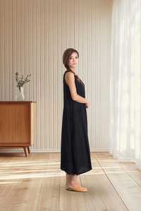 Womens <b>Linen</b> Cotton Tunic <b>Dress</b> Sleeveless Relaxed Fit Kaftan <b>Plus</b> <b>Size</b> Summer Apparel OEM ODM Private Label Manufacturer - Product Image 2