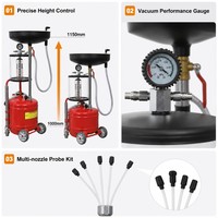 Extracteur d'huile pneumatique compact 35L avec gobelet doseur, unité d'aspiration de liquide à profil bas pour petits élévateurs à ciseaux de garage