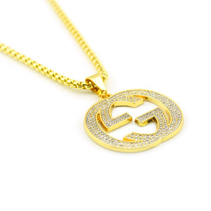 Nuevo Collar con Colgante Geométrico de Diseño Simple y Popular, Estilo Hiphop Personalizado, Chapado en Oro, Collar de Aleación para Hombre, Joyería al por Mayor - Product Image 3