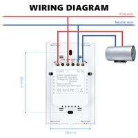 Commutateur de climatiseur de système domotique intelligent 40A Tuya Smart US Standard Commutateur de chaudière de chauffe-eau Wifi PST-DS-121DWN
