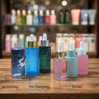 Flacon compte-gouttes en verre transparent dépoli de 100 ml à épaule plate pour huile visage et soins de la peau, emballage liquide pour huiles essentielles