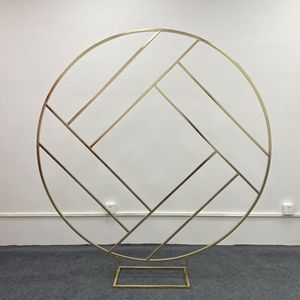 Accessoires de mariage : Mur de fond rond en maille de fer, Arche décorative en forme de pièce de monnaie, Pièces de décoration de fond, Arche de mariage ronde dorée - Product Image 2