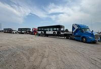 Semi-remorque porte-autobus Aotong pour 1 autobus, transport de voitures, semi-remorque porte-voitures