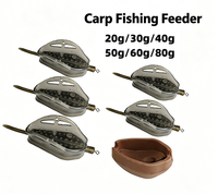 Ensemble complet d'alimentation pour la pêche à la carpe Lovita 20g/80g |   Écologique et durable |   Combo de cage à appâts en ligne avec embout anti-goutte |   Méthode à cadre ouvert