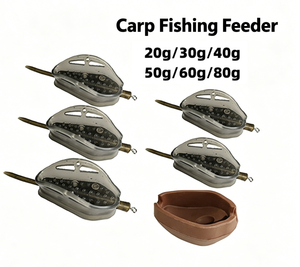 Ensemble complet d'alimentation pour la pêche à la carpe Lovita 20g/80g |   Combo <span class=keywords><strong>de</strong></span> cage à appâts en <span class=keywords><strong>ligne</strong></span> avec embout anti-goutte |   Méthode à cadre ouvert PP+Plomb Multi-tailles - Product Image 3