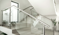 Reilbu Outdoor-Geländer Edelstahl-Glasbalustrade Handlauf Balkon