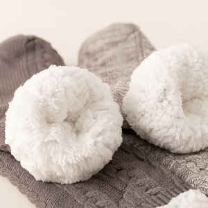2025 hiver best-seller hommes semelle antidérapante Sherpa chaussettes confortables tricot pantoufle thermique peluche coton doublure équipage chaussettes pour intérieur - Product Image 3