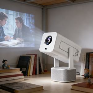 <span class=keywords><strong>Projecteur</strong></span> Kingsway C360 de style tissu, 320 lumens ANSI, double WiFi BT5.0 pour l'apprentissage des enfants et le cinéma maison, projection de jeux - Product Image 6