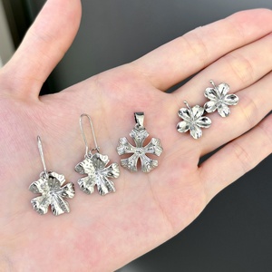 Collier pendentif en laiton plaqué argent de luxe pour femmes JXX, en forme de fleur, accessoires de bijoux de mariage, cadeau - Product Image 4