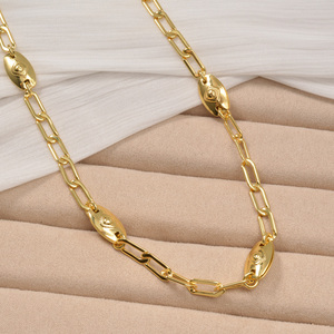 Zeadear 18K Gold Plated Solid Glossy Polished Luxury Unisex Wholesale Long Decorative Geometric Trendy Custom Cuban Link <b>Chain</b> - Product Image 5
