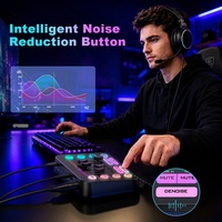 Console de mixage audio professionnelle en gros avec 11 modes d'éclairage RVB, 4 effets sonores personnalisables, carte son pour streaming PC