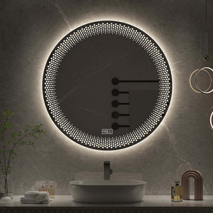 Miroir rond décoratif personnalisé pour hôtel, salle <span class=keywords><strong>de</strong></span> bain, salon, miroir mural moderne avec interrupteur tactile et éclairage LED - Product Image 2