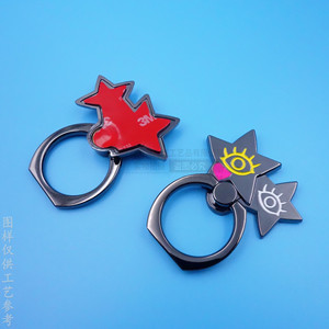 Zinc Alloy <b>Phone</b> <b>Ring</b> Holder Black Nickel Star Shape Adhesive Desk Mount Mobile <b>Phone</b> Stand - Product Image 2