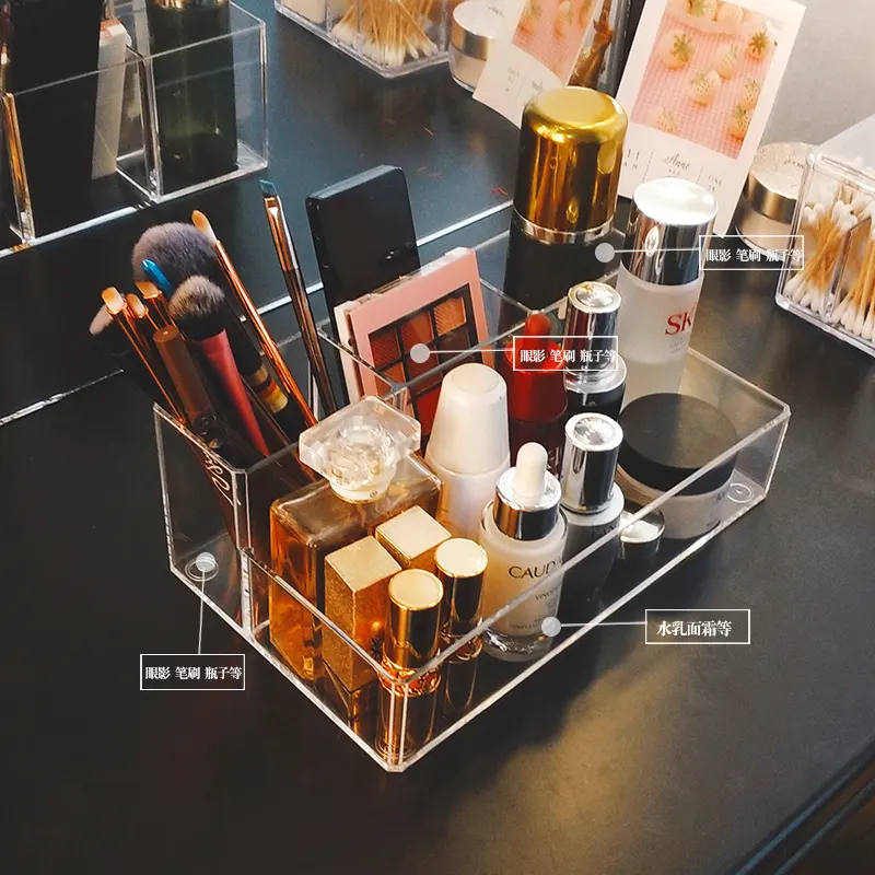 Özelleştirmek akrilik makyaj organizatör, kozmetik depolama ve makyaj parfüm organizatörler tezgah içinde banyo Dresser