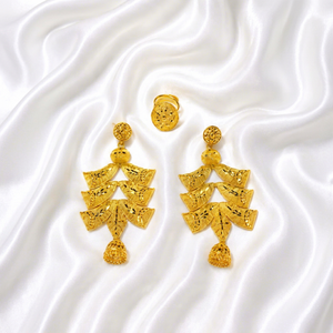 AWAIS HOUSE Women's Engagement Party Wedding Jewellery anniversary jewellery partywear jewellery <b>earring</b> 6gram gold plated - Product Image 1