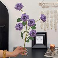 H33 6 Kunstmatige Rozen Kunstbloemen Creatieve Bloemdecoratie Raamdecoratie Fotografie Props voor Binnen Kerstdecoratie