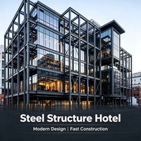 Bâtiment en structure acier préfabriquée de conception moderne avec panneaux PVC, certifié CE/ISO9001, pour gîtes et hôtels