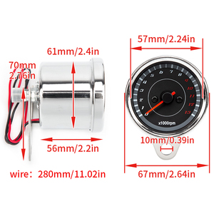 Accessoires en gros rétro modifié mécanique 13000 tachymètre compteur Chrome compteur de vitesse <span class=keywords><strong>moto</strong></span> universel 12V pièces - Product Image 2