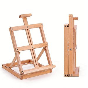 Huixishi - Caballete de Arte de Madera de Pino y Haya Duradero, Color Marrón Claro, Portátil, Ajustable, para Estudio, 27x81cm, con Logotipo Personalizado - Product Image 1