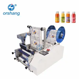 Mesin Pelabelan Semi Otomatis untuk Label Rol Stiker Botol dengan Printer Tanggal