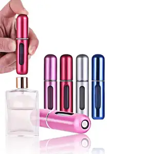 ピンクのポータブルアトマイザーミニ卸売旅行小さなユニークな5mlブラックカスタム詰め替え可能な豪華な空の香水瓶