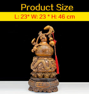 2024 gros Fengshui bois gourdes paire décoration jade gourdes <span class=keywords><strong>Wu</strong></span> <span class=keywords><strong>Lou</strong></span> décor en résine artisanat salon bureau décoration - Product Image 3