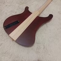 Guitare basse électrique R-Brand R10 sculptée à 4 cordes, finition érable mat, micros H-H, corps en acajou, touche en palissandre, dorée