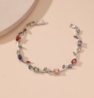 Bracelet de pierres précieuses de couleur bonbon haut de gamme de vente chaude avec des bracelets de chaîne et de lien de mode de conception de muguet