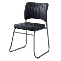 Chaise de conférence en cuir PU, coussin confortable, écologique, empilable, légère, avec structure métallique, pour bureau
