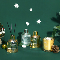 Mescente luxe fleur parfum fibre bâton roseau diffuseur et bougie parfumée désodorisant cadeau ensemble avec boîte