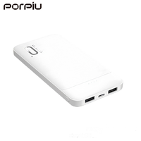 Banques d'alimentation texturées en maille métallique PORPIU en promotion en gros, 10000mAh, cadeau d'affaires, batterie externe 20000mAh