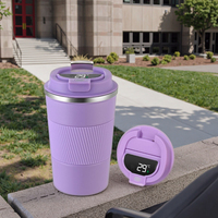 Meilleure vente réutilisable Vaso Taza Double paroi en acier inoxydable isolé sous vide Thermo Tumbler tasse à café avec affichage de température 500ML