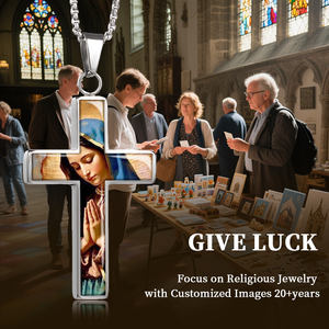 جيفيلوك نمط مخصص عبر سلسلة المفاتيح الفولاذ المقاوم للصدأ المسيحية مستوحاة الأزياء والمجوهرات - Product Image 5