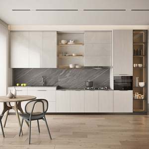 Armoire de cuisine moderne à commande gestuelle avec éclairage activé par le mouvement, rangement d'appareils caché, pack technologique - Product Image 4