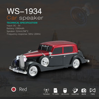 Enceinte Bluetooth WSTER, modèle de voiture classique vintage WS-1934, caisson de basses portable, son stéréo, radio FM, insertion de carte