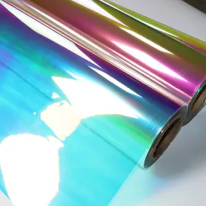 Zweifarbiges PVC-Material Yuan Xiang Li Factory Glanz farbe Reflektieren der dekorativer Hintergrund Transparenter Stretch film Weich