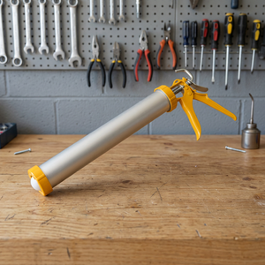 Sellador de silicona amarillo de 600ml en paquete blando, pistola de calafateo industrial con mango manual, émbolo de varilla hexagonal, relación de empuje 10:1, China - Product Image 3
