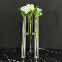 HY Vente en gros Banquet Événements Vase à fleurs cylindrique en verre moderne Pièce maîtresse pour table de mariage