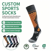 Chaussettes de ski épaisses et chaudes pour hommes, logo personnalisé imprimé, chaussettes de basketball pour femmes, chaussettes de compression en coton respirantes, chaussettes de sport pour la neige
