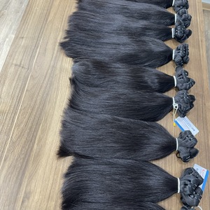 Paquetes de cabello crudo cutícula alineada extensión de cabello vietnamita cabello natural liso y ondulado color negro natural - Product Image 5