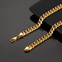Collier Hip-Hop en Acier Inoxydable Plaqué Or PVD 18K, Chaîne Torsadée 3/4/5/6mm, Sertissage Griffe, Anti-ternissement, Étanche, 18 Pouces