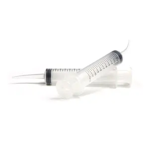 CE ISO-geprüfte zahn ärztliche Einweg-Spritze mit gebogener Verwendung 12ml PP-Spritze mit gebogener Spitze